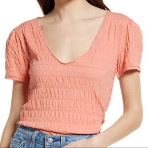 Free People Sugar Cube V-Neck T-Shirt.Size XL